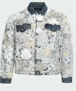 Buy Travis Kelce Poetic Lust Blue And White Denim Jacket For Men And Women