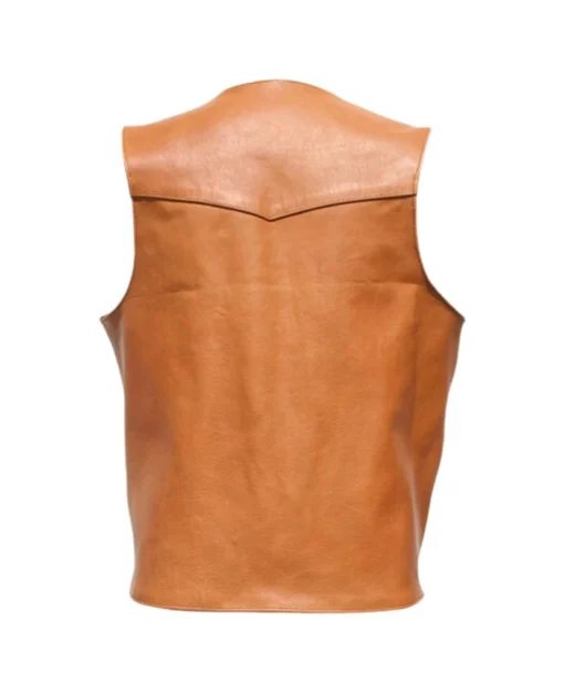 Buy Western Style Brown Leather Vest For Men And Women