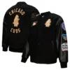 Chicago Cubs Mitchell And Ness Black Blackout Varsity Jacket