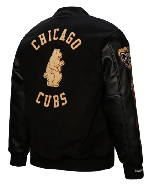 Chicago Cubs Mitchell And Ness Blackout Varsity Jacket