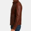 Classic Casual Vintage Biker Leather Jacket Side