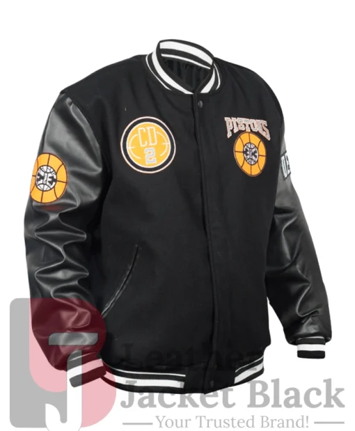 Orde this Detroit Pistons City Edition Black Varsity Jacket