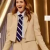 Drew Barrymore Show 2024 Drew Beige Cropped Blazer
