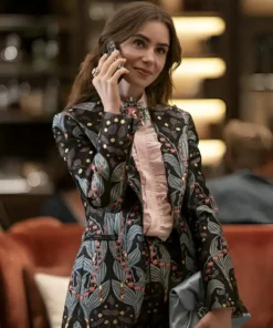 Emily In Paris Lily Collins Floral Blazer