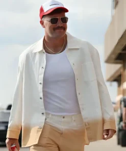 Get Now Kansas City Chiefs Travis Kelce White And Cream Suit For Sale