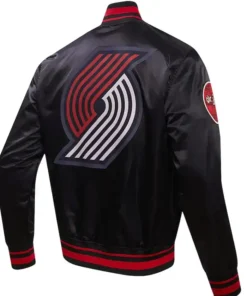 Get Now Portland Trail Blazers City Edition Black Satin Jacket For Sale