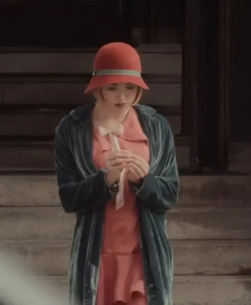 Girl Haunts Boy Peyton List Green Wool Coat