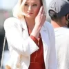 Joan Sophie Turner White Cotton Jacket