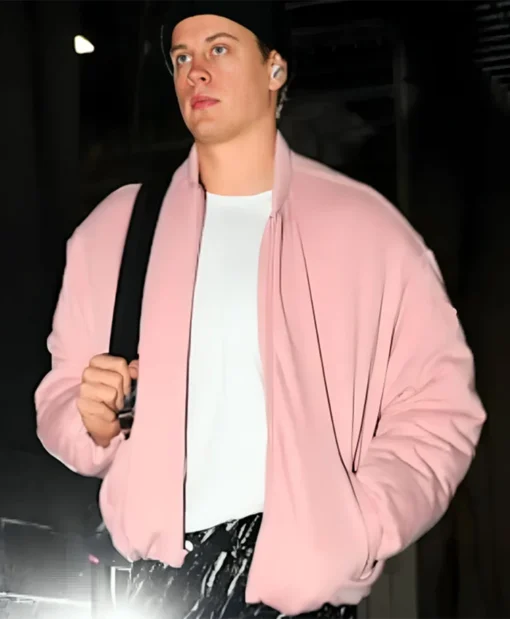 Joe Burrow Pink Vintage Bomber Jacket