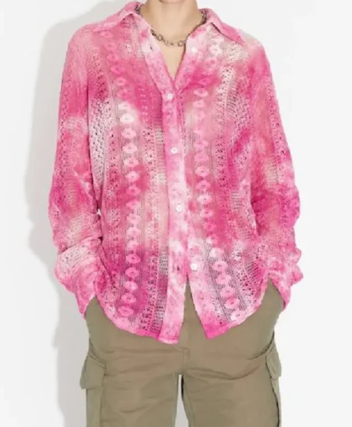 Kaos 2024 Nabhaan Rizwan Dye Crochet Shirt