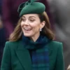 Kate Middleton Christmas Morning Service Green Trench Coat