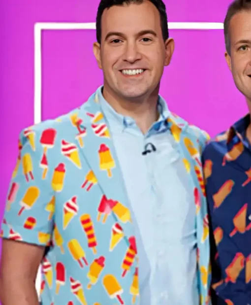 Lingo Jason Blue Popsicle Short Sleeve Blazer