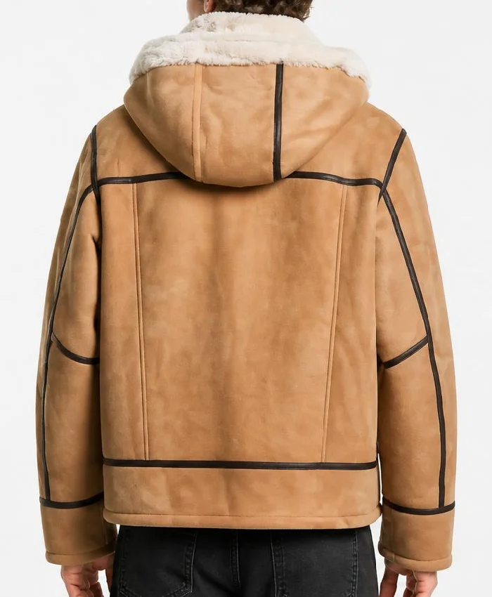 Men B3 Fur Aviator Shearling Bomber Jacket