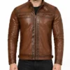 Mens Cruiser Brown Leather Jacket