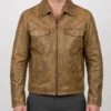 Shop Now Distressed Brown Leather Jacket For