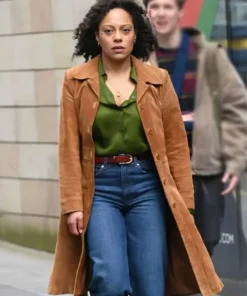 Missing You S01 DI Kat Donovan Brown Leather Coat