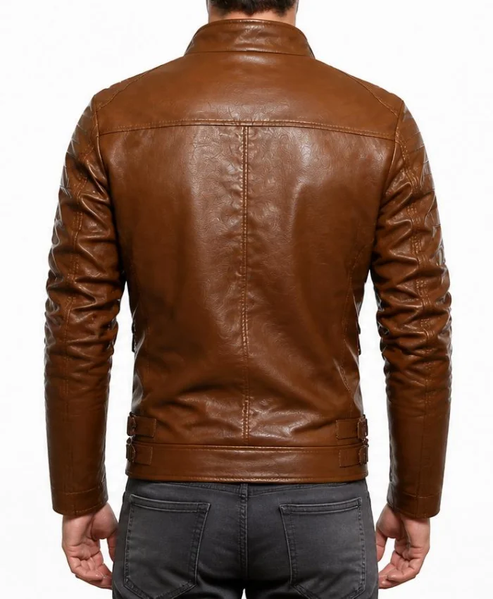 Motorcycle Windbreaker Slimfit Brown Jacket Men