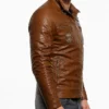 Motorcycle Windbreaker Slimfit Brown Jacket for Men