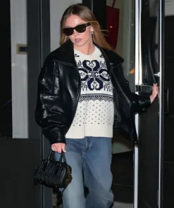 NYC Sydney Sweeney Leather Black Jacket