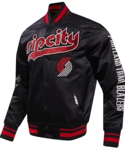 Portland Trail Blazers City Edition Black Satin Jacket