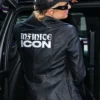 Recreation Infinite Icon Paris Hilton Black Leather Jacket For Men And Women