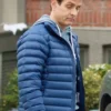 Shop Joey McIntyre Movie Jingle Bell Love 2024 Jack Cooper Blue Puffer Jacket For Unisex