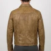 Mens Distressed Leather Brown Jacket