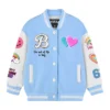 Stegaro Blue And White Varsity Jacket