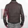 Brown Lesley Manville Moonflower Murders Biker Leather Jacket