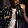 The Voice S26 Jaukeem Fortson Black Striped Shirt