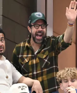 US Open Tennis Championships Jason Sudeikis Plaid Cotton Shirt For Sale