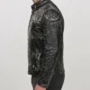 Vintage Retro Distressed Antique Black Jacket For Mens