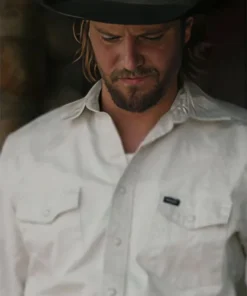 Yellowstone S05 Kayce Dutton White Denim Western Shirt