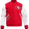 49ers San Francisco Red And White Varsity Jacket