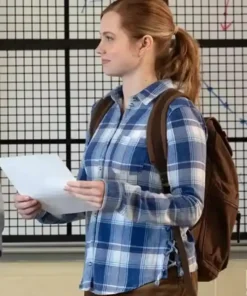 Angourie Rice 2024 Movie Mean Girls Cady Heron Blue Button Up Shirt On Sale