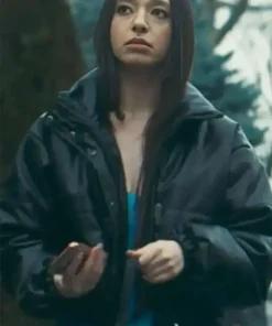 Anora 2024 Mikey Madison Black Bomber Jacket