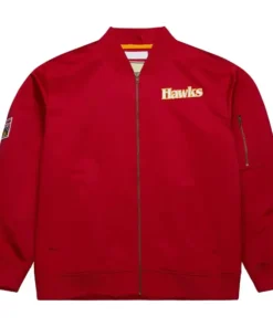 Atlanta-Hawks-Vintage-Red-Satin-Bomber-Jacket