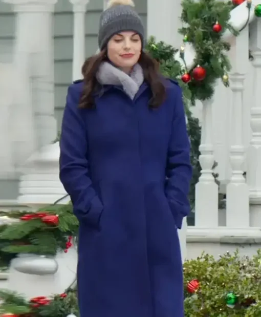 Believe in Christmas Beatrice Thompson Blue Wool Coat