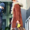 Bella Hadid NYC Shearling Coat