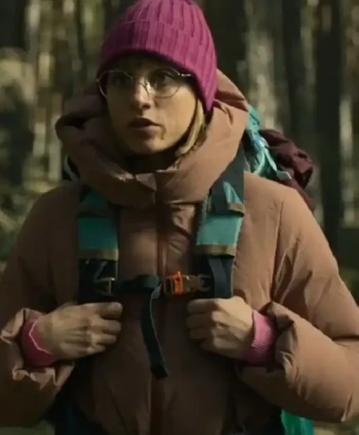 Berlin 2024 Michelle Jenner Pink Puffer Jacket