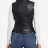Black Women Biker Leather Vest