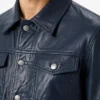 Blue Leather Jacket Men
