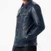 Blue Leather Jacket Mens