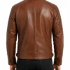 Cafe Racer Brown Quilted Leather Cognac Jacket
