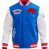 Buffalo Bills Retro Royal Blue And White Varsity Jacket