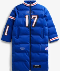Buy Josh Allen Buffalo Bills OFF-Season x NFL Player Blue Puffer Long Coat For Unisex