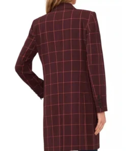 Buy Now Arienne Mandi TV-Series The Night Agent 2025 Noor Taheri Burgundy Plaid Coat For Unisex