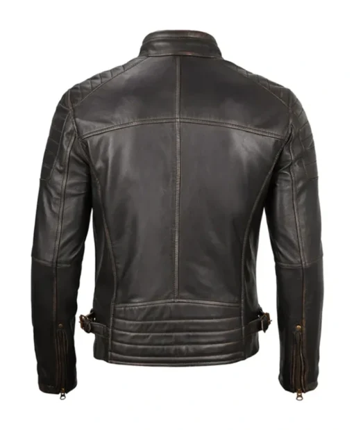 Buy Now Cafe Racer Dark Brown Leather Jacket For Men And Women