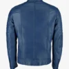 Buy Now Cafe Racer Motorcycle Blue Leather Jacket For Men And Women