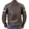 Buy Now Cafe Racer Padded Shoulder Brown Leather Jacket For Men And Women